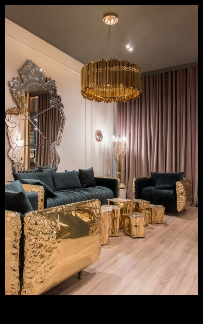 Modalități elegante de a folosi accente aurii în decorarea interioară